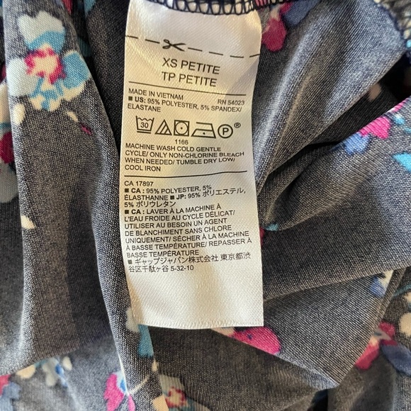 Banana Republic navy floral wrap dress sz XS Pet - Picture 6 of 6